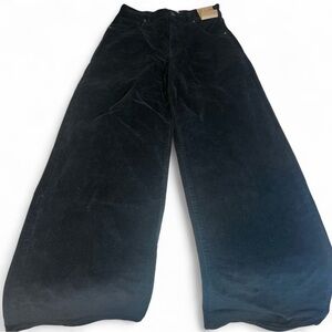 Madewell Black Courdoroy SuperWide Leg Jeans